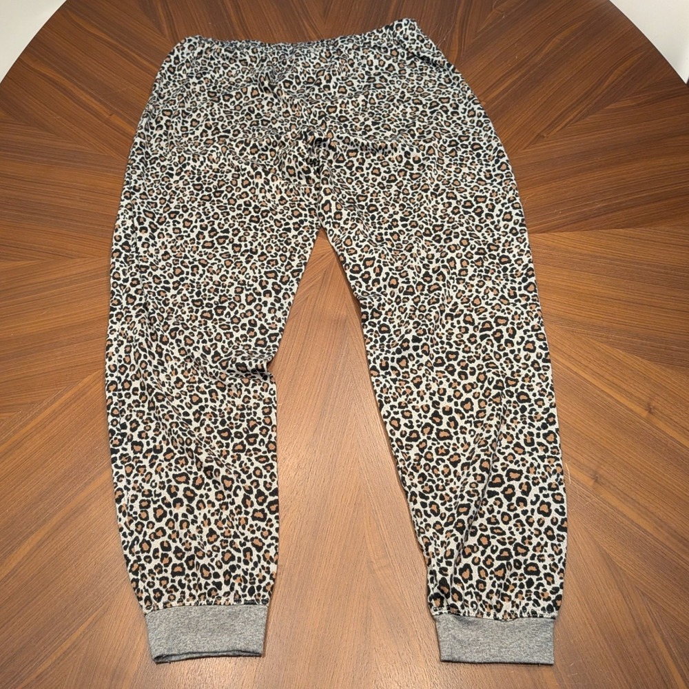 Secret Treasures Jogger Pajama Pants Womens M 8-10 Leopard Animal Print Exc